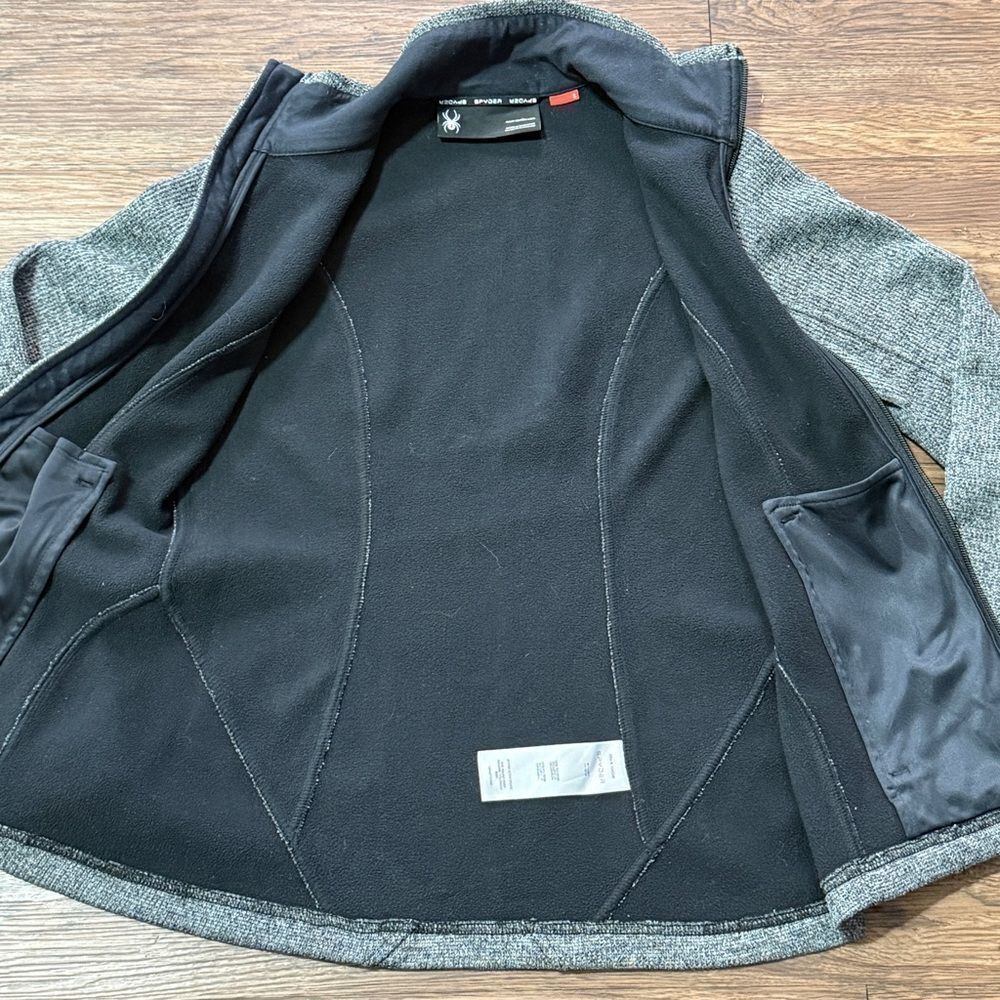 Spyder Grey Women’s Sweater Fleece Jacket Full-zip Closure Zippered Pockets Sm - Picture 13 of 13